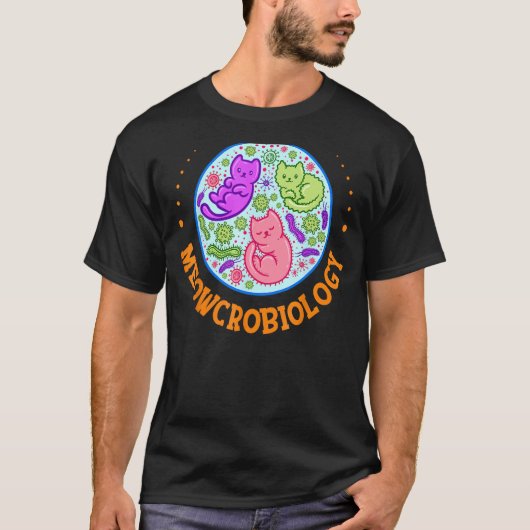 ネコクロビオロジー ネコ 微生物学 科学 生物学 猫 Tシャツ (正面)