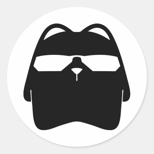 ネコクールステッカー、シークレットエージェントチュブ、 ラウンドシール (正面)