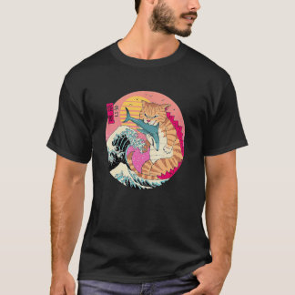 ネコジラ ヴィンテージ かわいい 猫 アート 日本 猫好き 女性用 Tシャツ