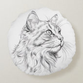 ネコスケッチ ラウンドクッション (裏面)