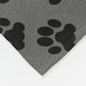 ネコドッグはグレー·バーラップ·ファミリー·モノグラム名 フリースブランケット (角)