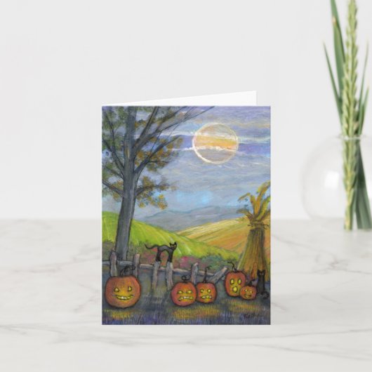 ネコノートカードを持つ柵の柱に カード (正面)