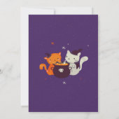 ネコハローウィンパーティキッズおもしろい魔女カルドロン 招待状 (裏面)