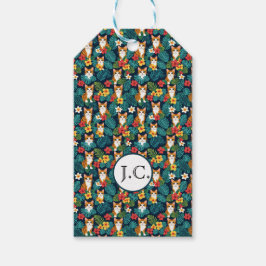 ネコハワイアンシャツスタイル柄トロピカルジンジャー ギフトタグ