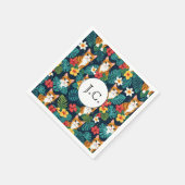 ネコハワイアンシャツスタイル柄トロピカルジンジャー スタンダードカクテルナプキン (角)