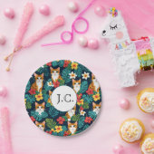 ネコハワイアンシャツスタイル柄トロピカルジンジャー ペーパープレート (パーティー)