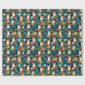 ネコハワイアンシャツスタイル柄トロピカルジンジャー ラッピングペーパー (フラット)