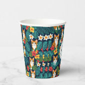 ネコハワイアンシャツスタイル柄トロピカルジンジャー 紙コップ (右)