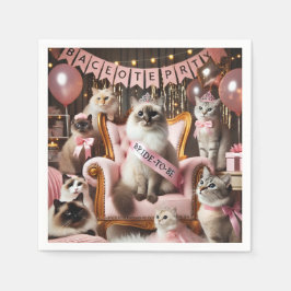 ネコバチェロレッテインピンクテーマ スタンダードカクテルナプキン