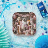 ネコバチェロレッテインピンクテーマ ペーパープレート (パーティー)