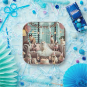 ネコバチェロレッテインピンクテーマ ペーパープレート (パーティー)