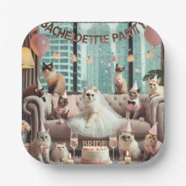 ネコバチェロレッテインピンクテーマ ペーパープレート