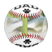 ネコパパ 父の日のペット写真 モノグラム入り 野球ボール (正面)