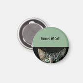 ネコパーソナライズされたグリ磁石に注意 マグネット (正面/裏面)