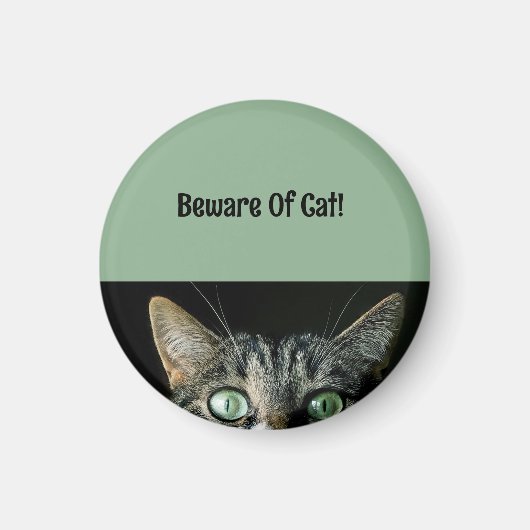 ネコパーソナライズされたグリ磁石に注意 マグネット (正面)