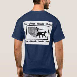 ネコパーソナライズされたレスキュー用ロゴ猫トラップTNR Tシャツ