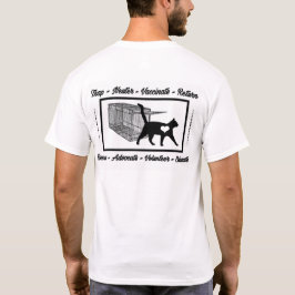ネコパーソナライズされたレスキュー用ロゴ猫トラップTNR Tシャツ