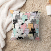 ネコパーティー16x16 クッション (ブランケット)