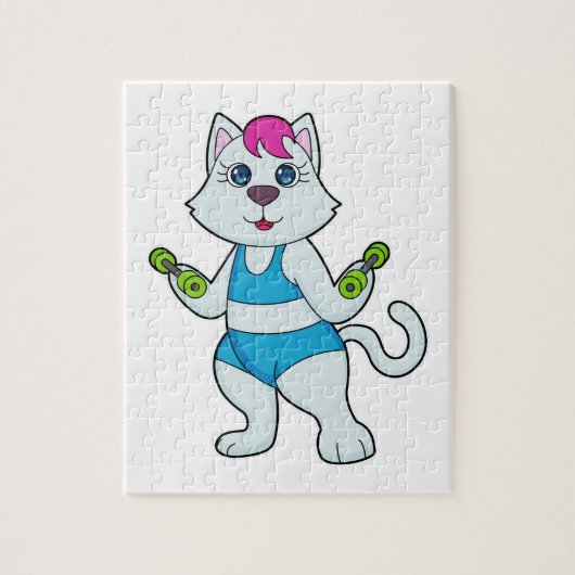 ネコフィットネスダンベル ジグソーパズル (縦)