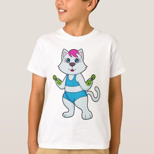 ネコフィットネスダンベル Tシャツ (正面)