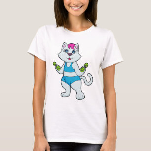 ネコフィットネスダンベル Tシャツ