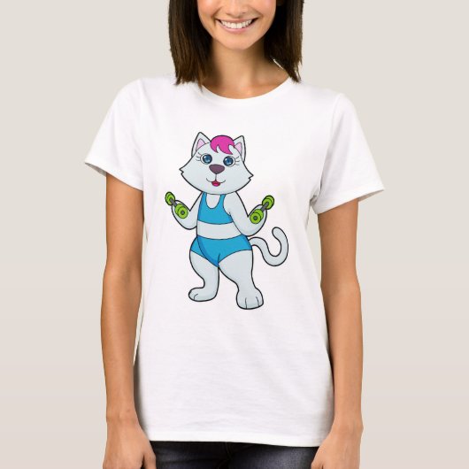 ネコフィットネスダンベル Tシャツ (正面)