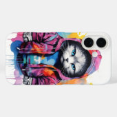 ネコフード付きスウェットシャツカラフル落書 Case-Mate iPhoneケース (裏面 (横))