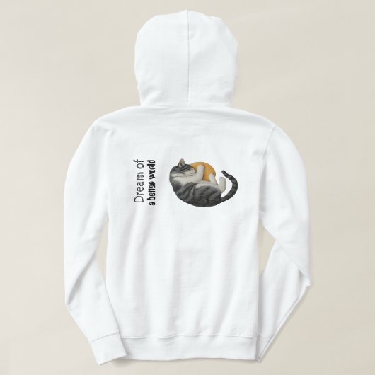 ネコフード付きスウェットシャツ |猫好きパーソナライズされたのギフト パーカ (デザイン裏面)