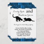 ネコブよくはしゃぐルーモダン結婚式招待状 招待状 (正面/裏面)