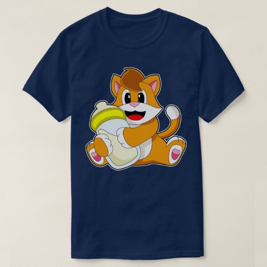 ネコベビーボトルミルク Tシャツ (デザイン正面)