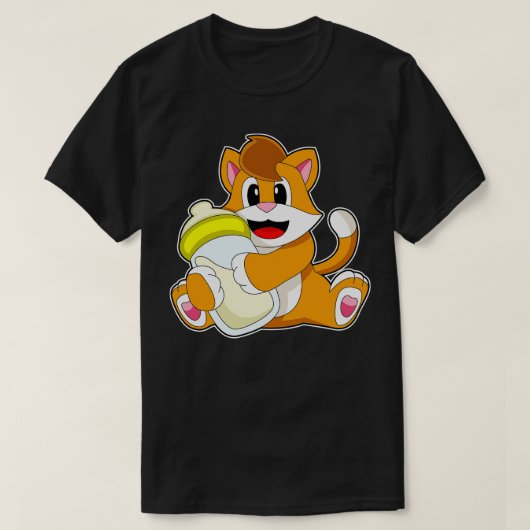 ネコベビーボトルミルク Tシャツ (デザイン正面)
