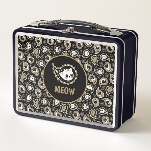 ネコペイズリー メタルランチボックス (正面)
