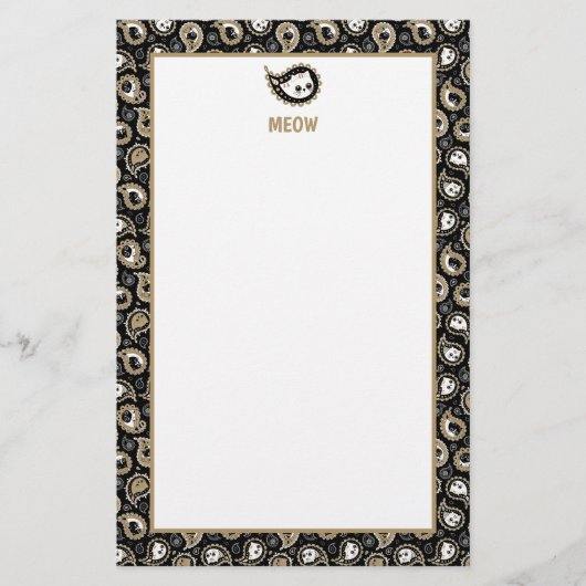 ネコペイズリー 便箋 (正面)