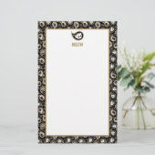 ネコペイズリー 便箋 (スタンド正面)