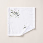 ネコマネドリの鳥の芸術 バスタオルセット (ウォッシュタオル)