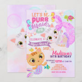 ネコメイドの誕生日招待状 招待状 (正面/裏面)