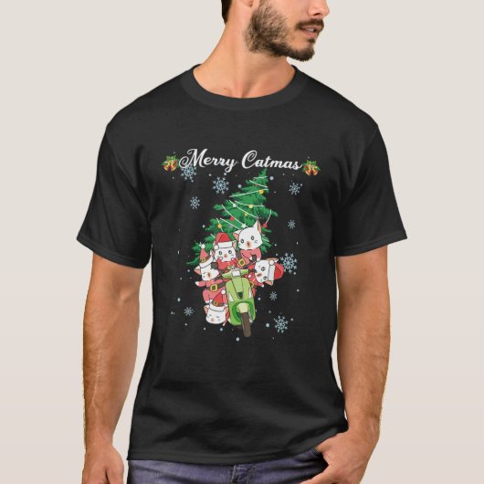 ネコメリーのクリスマスツリーが醜くないセーターF Tシャツ (正面)