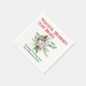 ネコヤナギの花穂のブーケ クリスマス スタンダードカクテルナプキン (角)