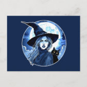 ネコ付き魔女 – Wicca Halloween 2 ポストカード (正面)