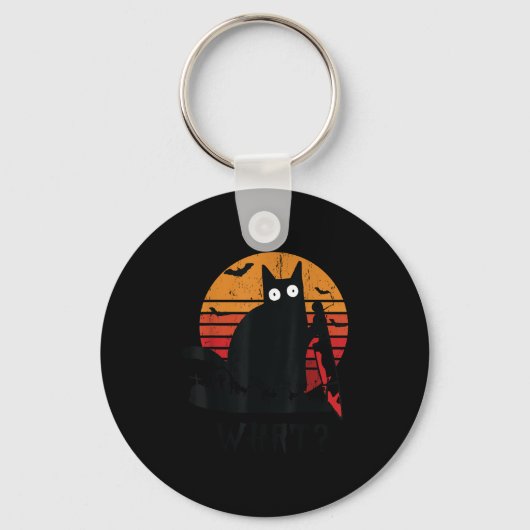 ネコ何おもしろいと黒猫の殺意のナイフ キーホルダー (正面)