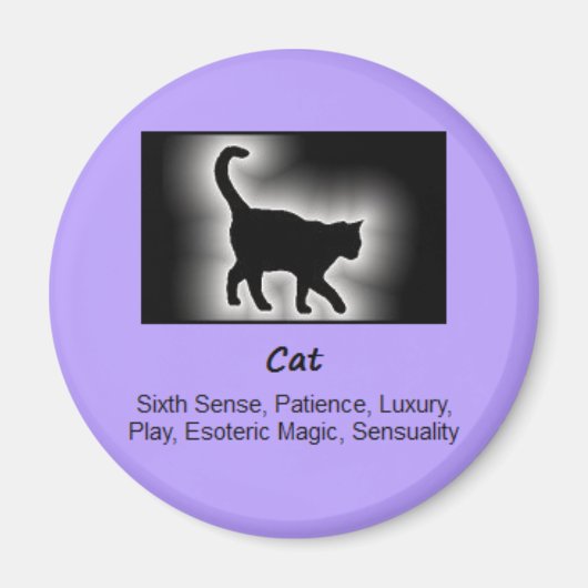 ネコ動物の霊的意味 マグネット (正面)
