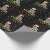 ネコ動物愛好家サンタハット醜ロシアのい青ネコ ラッピングペーパー (角)