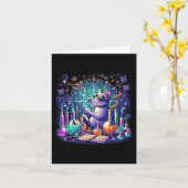 ネコ化学科学ラバー面白い化学学生 カード (黄色い花)