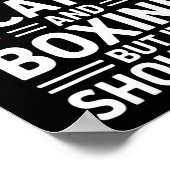 ネコ及びボクシングおもしろいボクシング ポスター (角)