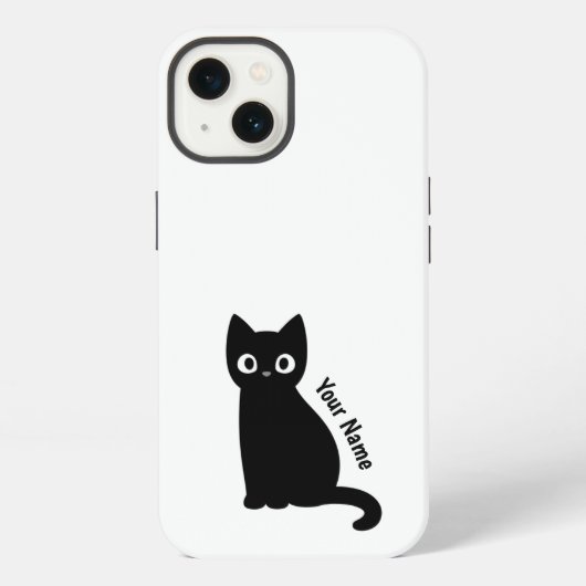 ネコ名前をカスタムするケース iPhoneケース (裏面)