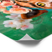 ネコ型フリダの花 ポスター (角)