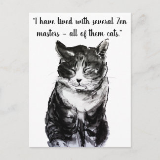 ネコ墨絵絵を描の ポストカード