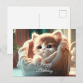 ネコ好きのためのハッピーバースデー - かわいい子猫 ポストカード (正面/裏面)