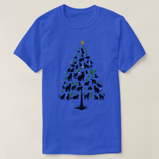 ネコ好きのクリスマスツリー1 Tシャツ (デザイン正面)