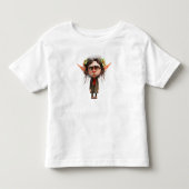 ネコ好きの女性のクリスマスエルフ幼児用Tシャツ トドラーTシャツ (正面)